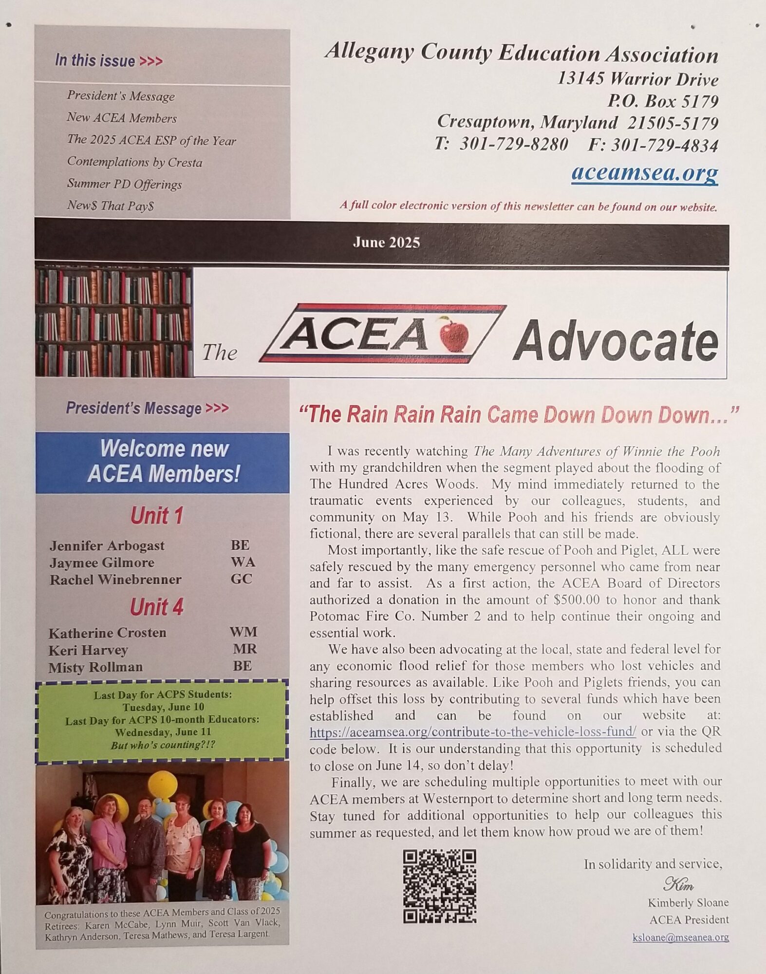 May 2025 Newsletter page 1